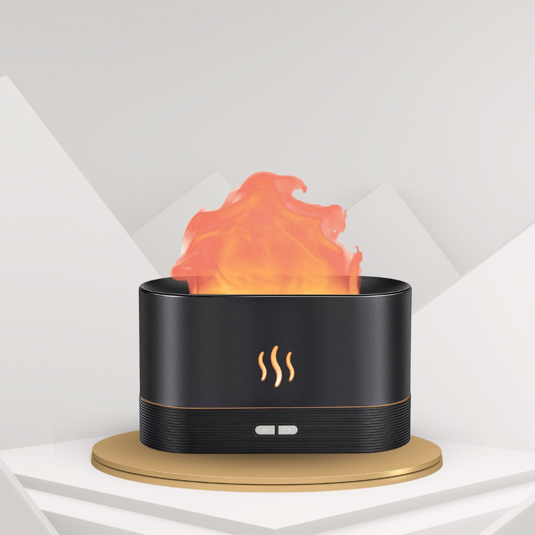 Flame Effect Essential Oil Diffuser & Humidifier with LED Night Light for Home