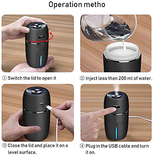 I-Shape Portable Humidifier | USB Cool Mist Aroma Diffuser with LED Light for Car, Office, Home