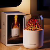 Volcano Flame Humidifier | USB Cool Mist Aroma Diffuser with LED Fire Light for Bedroom, Office, Home