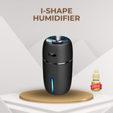 I-Shape Portable Humidifier | USB Cool Mist Aroma Diffuser with LED Light for Car, Office, Home